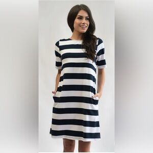 Nursing Queen Navy and White Striped dress